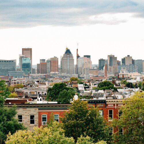 view from Patterson Park in Baltimore