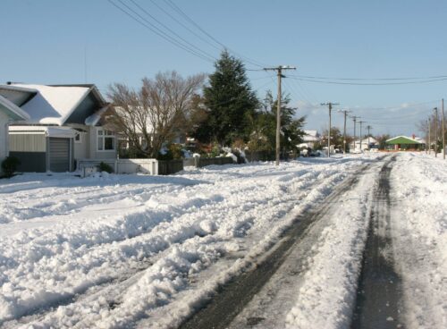 snow on road