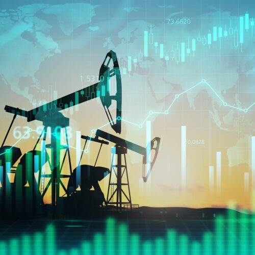 oil industry icon with data overlay