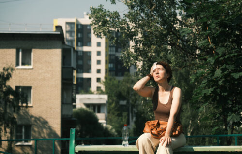 woman suffering the heat