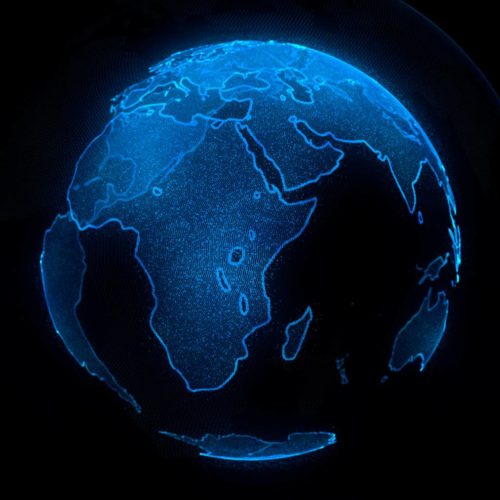 world globe focus on africa