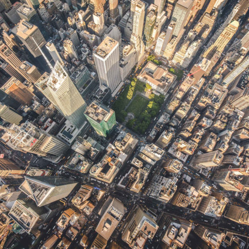 Aerial photograph taken from a helicopter in New York City