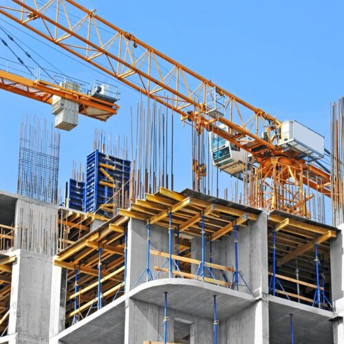 construction crane on building site