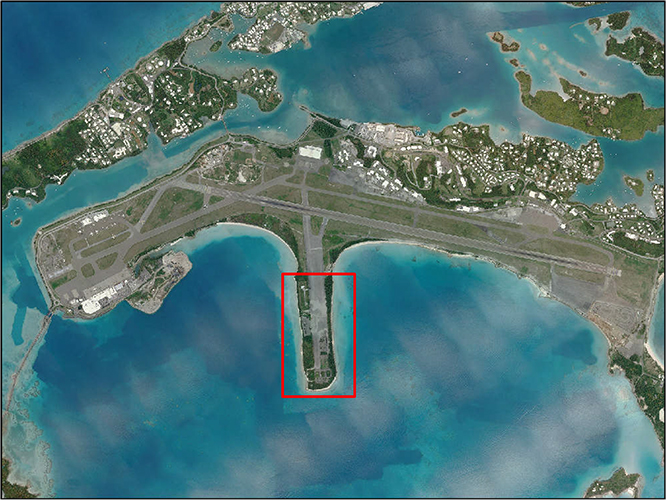 aerial view of Bermuda airport