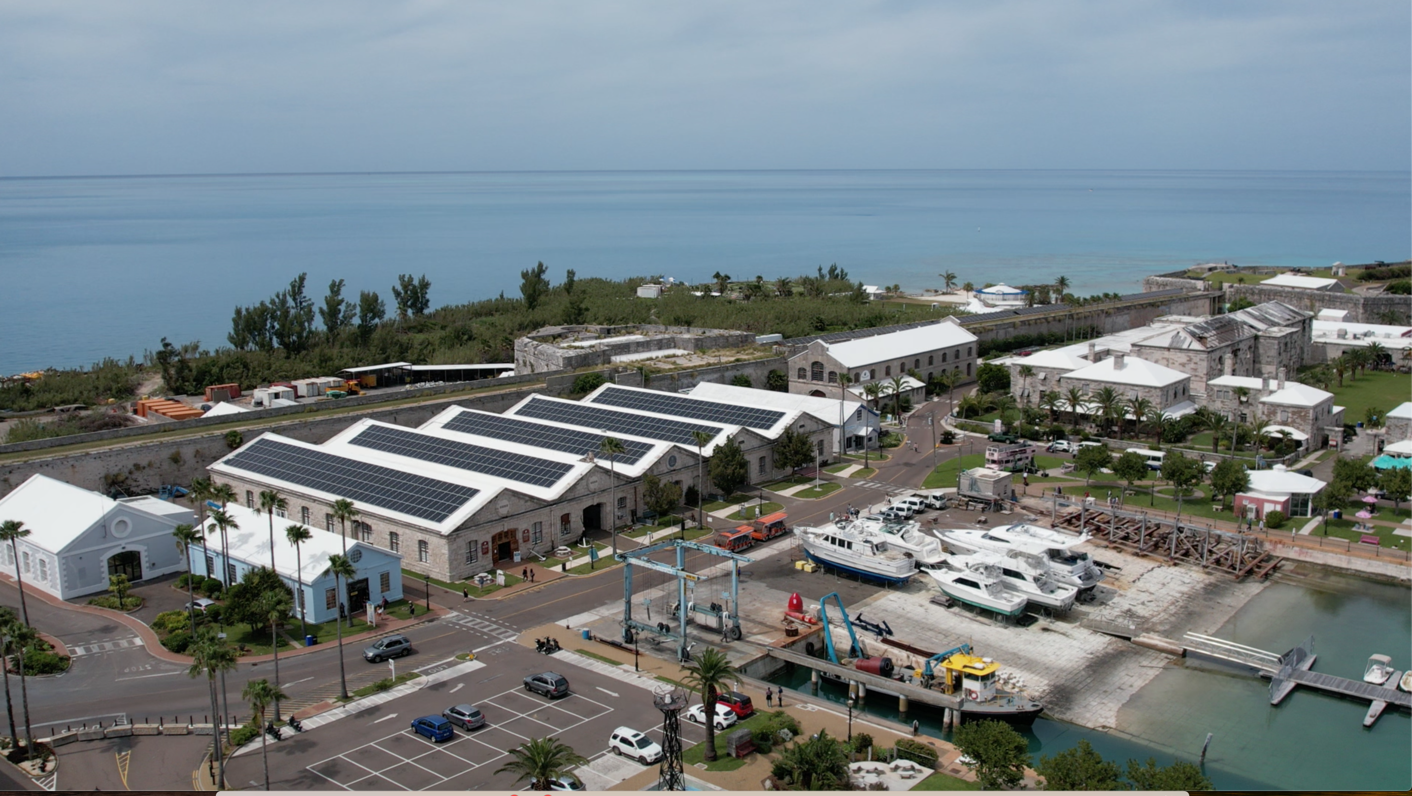 solar roofs on dockyard buildings