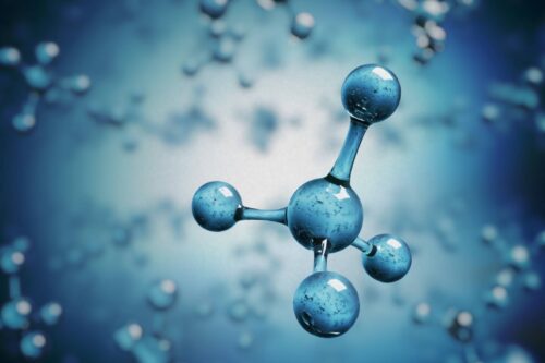 methane ammonium molecule 3D render