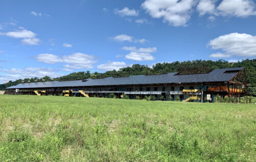 This 2 megawatt solar project on a repurposed steel mill in pittsburgh, PA is one of the largest US rooftop arrays. Photo courtesy of Matthew Popkin.