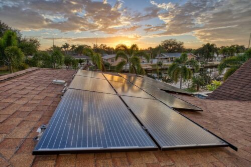 residential solar panels on roof