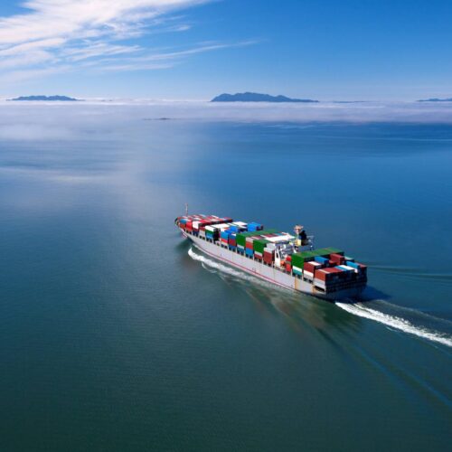 cargo ship in middle of ocean