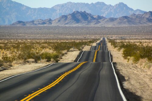 bumpy road in middle of the desert