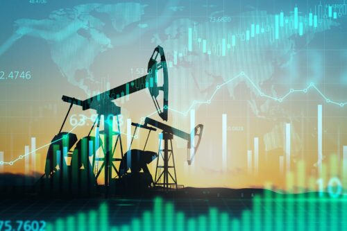 oil industry icon with data overlay
